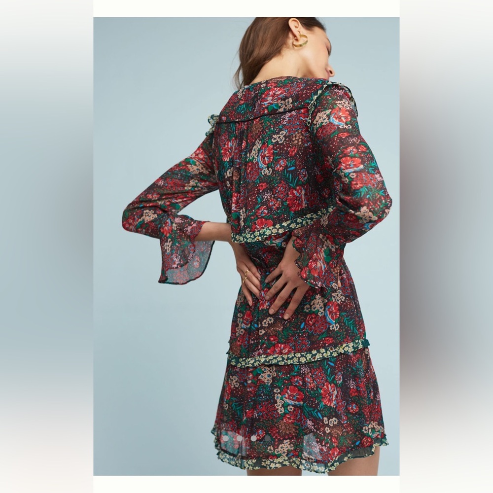 Scotch & Soda Leopard & Lillies Mini Dress from Anthropologie (Size 2) - Picture 2 of 13